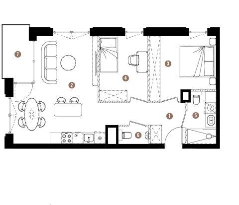 Plan 3 pok. 59m²