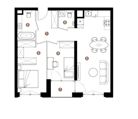 Plan 3 pok. 62m²