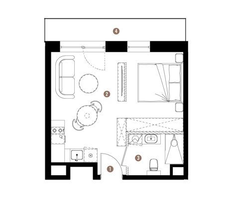 Plan 1 pok. 29m²