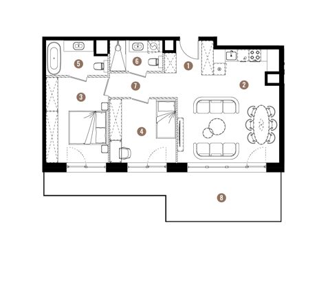 Plan 3 pok. 68m²