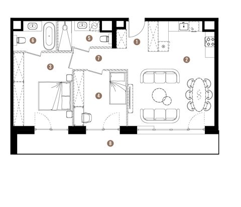 Plan 3 pok. 70m²