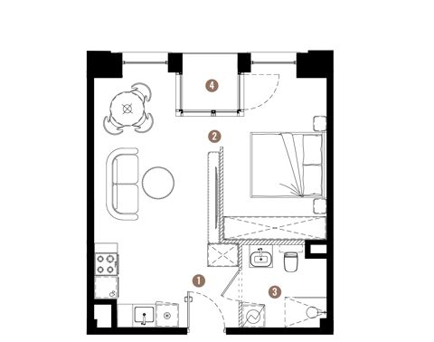 Plan 1 pok. 36m²