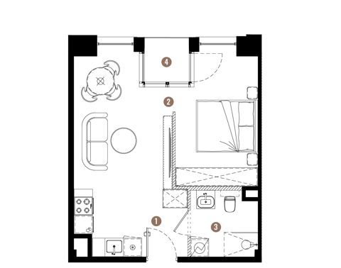 Plan 1 pok. 36m²