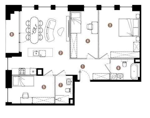 Plan 4 pok. 85m²