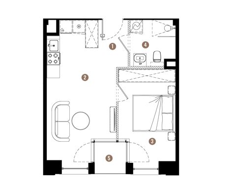 Plan 2 pok. 36m²