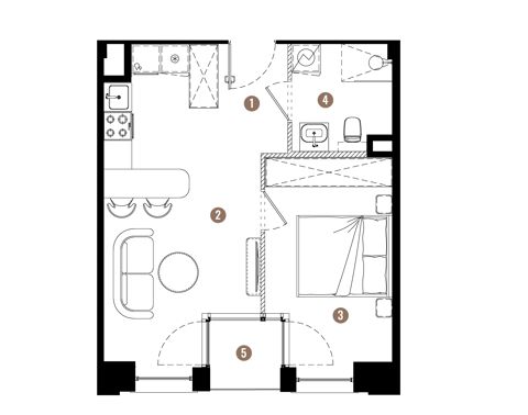 Plan 2 pok. 37m²