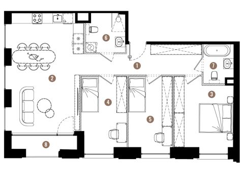 Plan 4 pok. 84m²