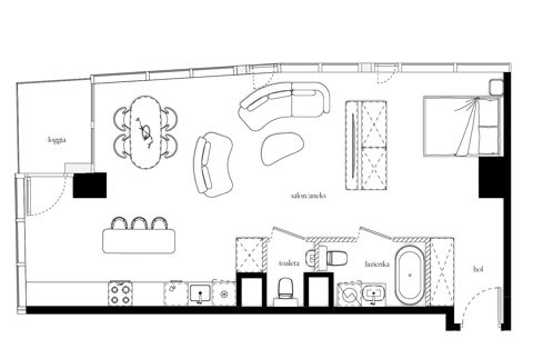 Plan 1 pok. 61m²