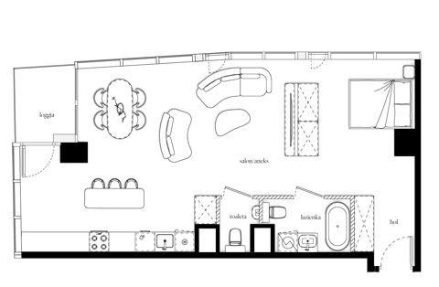 Plan 1 pok. 62m²