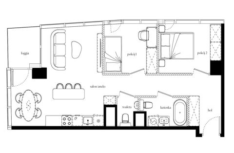 Plan 3 pok. 60m²