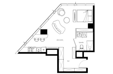 Plan 1 pok. 42m²