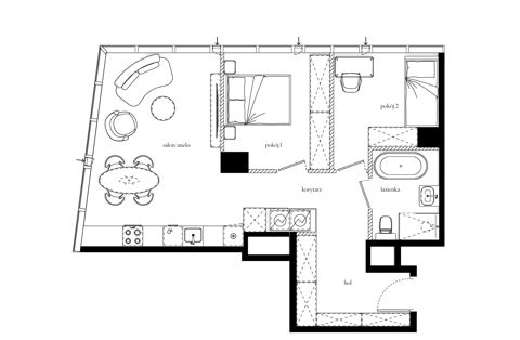 Plan 3 pok. 62m²