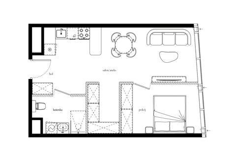 Plan 2 pok. 46m²