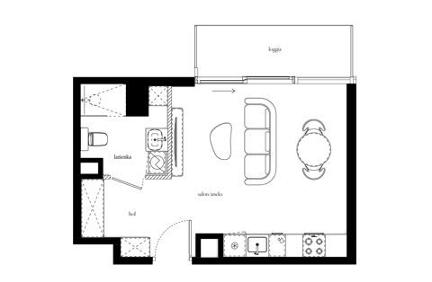 Plan 1 pok. 30m²