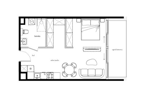 Plan 1 pok. 42m²