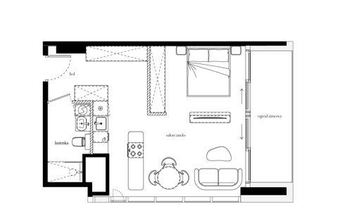 Plan 1 pok. 42m²