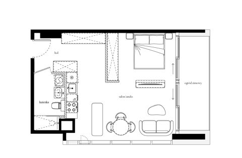 Plan 1 pok. 43m²