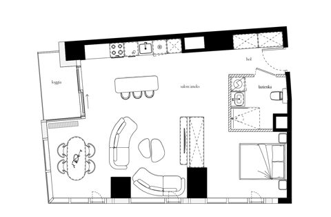 Plan 1 pok. 57m²
