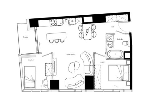 Plan 3 pok. 56m²