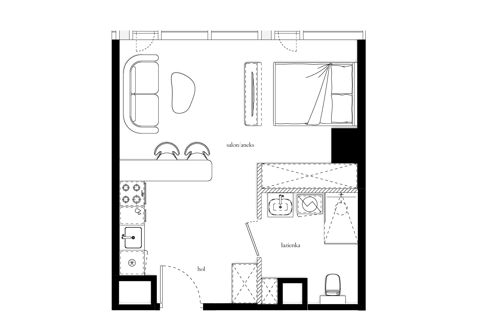 Plan 1 pok. 33m²