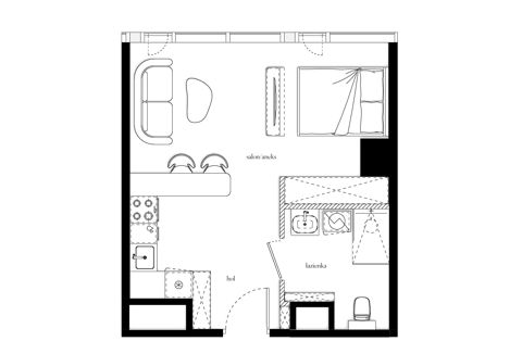 Plan 1 pok. 33m²