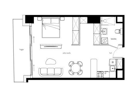 Plan 1 pok. 48m²