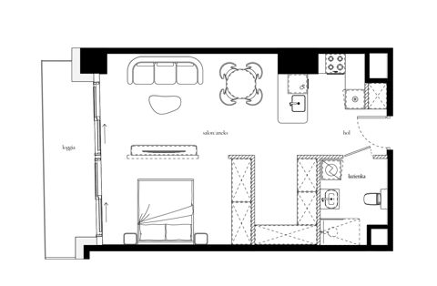 Plan 1 pok. 48m²
