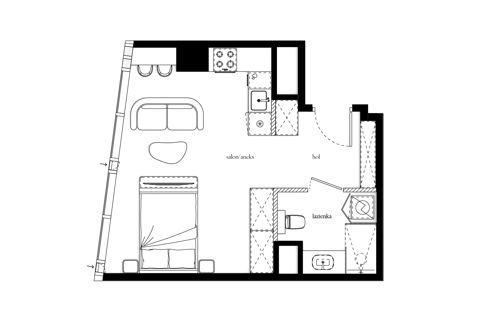 Plan 1 pok. 32m²
