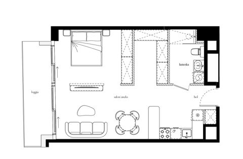 Plan 1 pok. 49m²