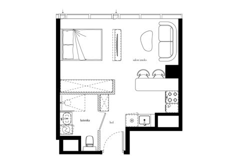 Plan 1 pok. 30m²