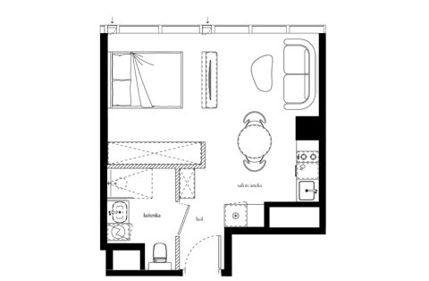 Plan 1 pok. 30m²