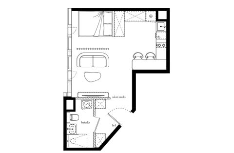 Plan 1 pok. 32m²