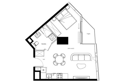Plan 1 pok. 39m²