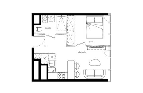 Plan 2 pok. 32m²