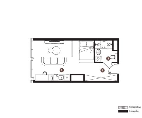 Plan 1 pok. 33m²
