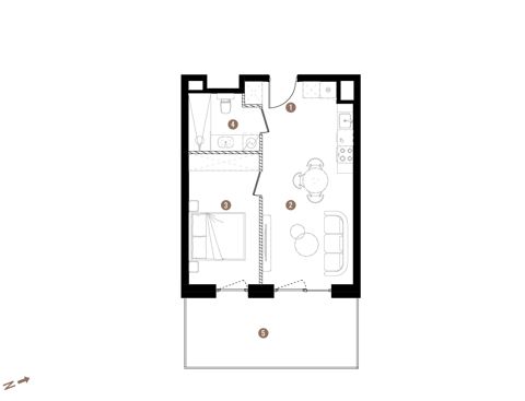 Plan 2 pok. 40m²