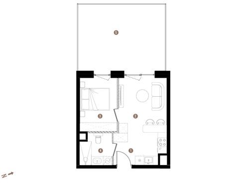 Plan 2 pok. 32m²