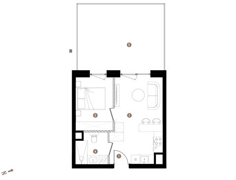 Plan 2 pok. 32m²