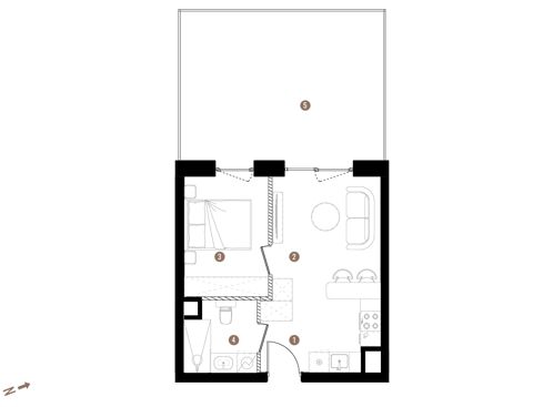 Plan 2 pok. 32m²