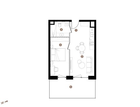 Plan 2 pok. 40m²