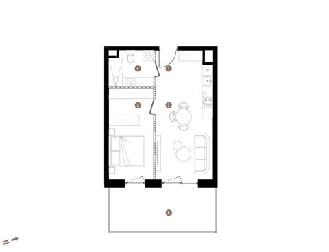 Plan 2 pok. 40m²