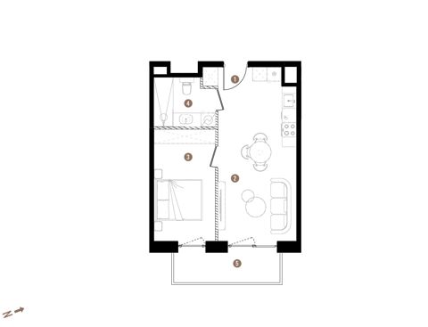 Plan 2 pok. 40m²