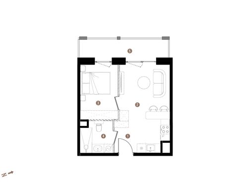Plan 2 pok. 33m²