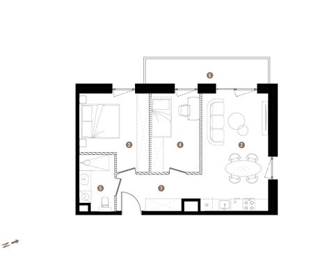 Plan 3 pok. 52m²