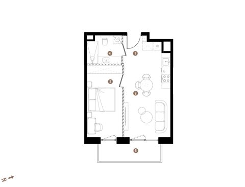 Plan 2 pok. 40m²