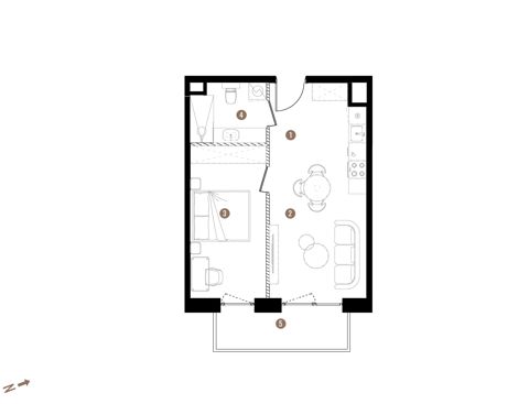 Plan 2 pok. 41m²