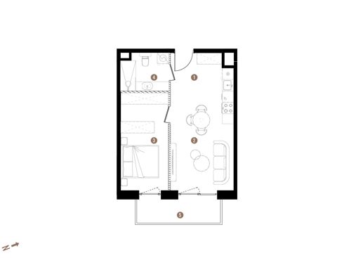 Plan 2 pok. 41m²