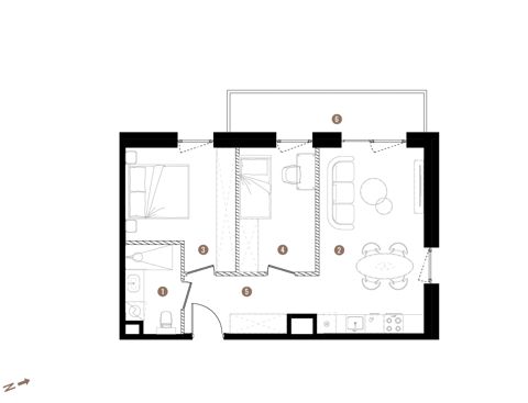 Plan 3 pok. 52m²
