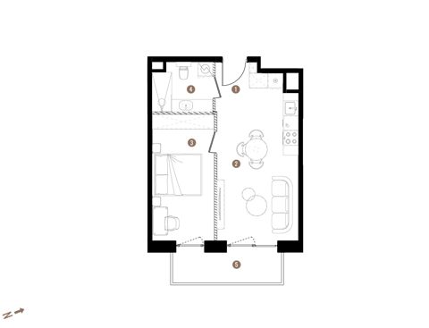 Plan 2 pok. 40m²