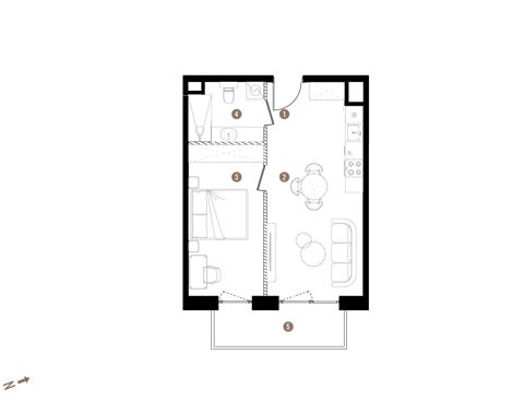 Plan 2 pok. 41m²